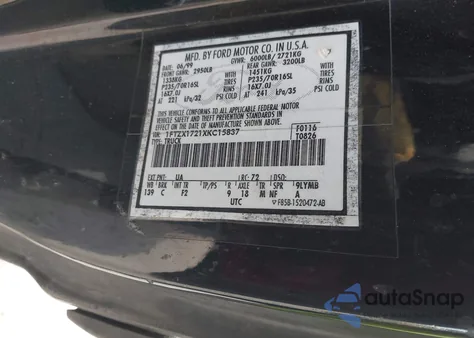 1999 Ford F-150 Work Series/Xl/Xlt from USA, damaged, VIN 1FTZX1721XKC15837